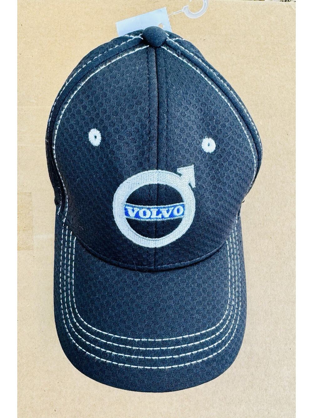 Volvo Logo Hat Cap Adjustable Black Mesh Baseball Hat Embroidered EUC